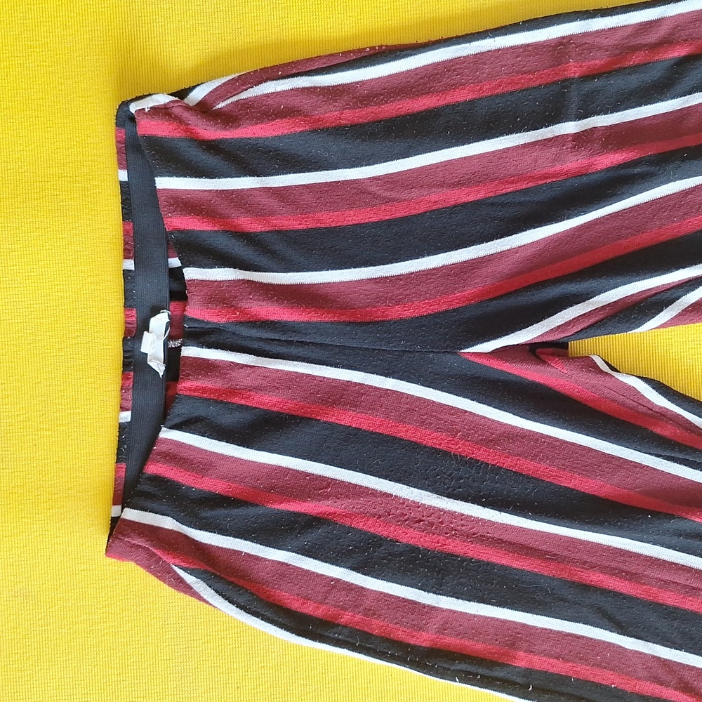 High waisted wide bottom pants